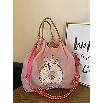 本日限定値下げ☺︎韓国 haag ロゴ入り エコバッグ 刺繍エコバッグ_MBC-11【Cherry the Chicken / ラベンダー / M